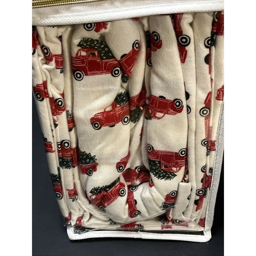 Joyland Flannel Queen Sheet Set Red Truck W/Christmas Tree New Two Pillowcases